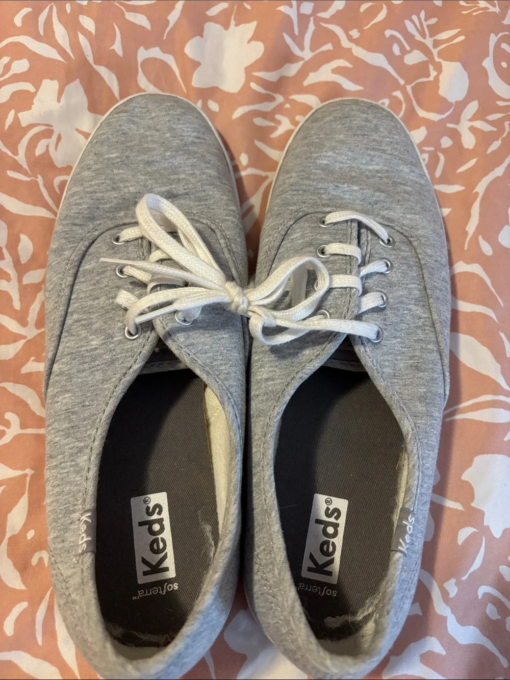 Keds Gray Canvas Lace-Up Sneakers